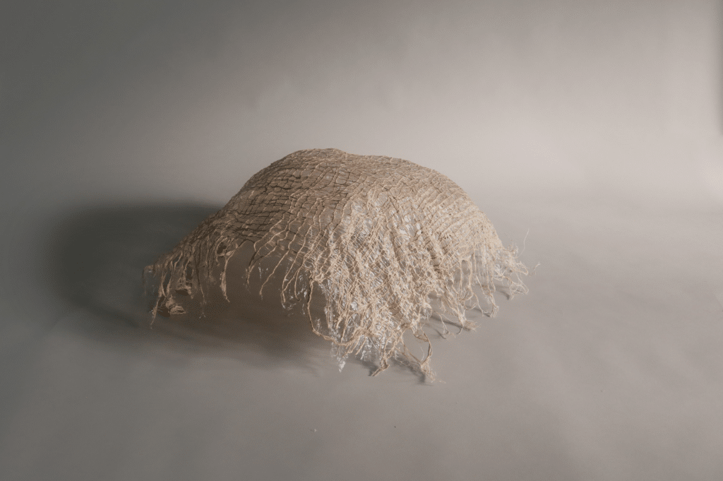 Nina Iglesias loose woven textile in mounded shape IMG 1389 300dpi
