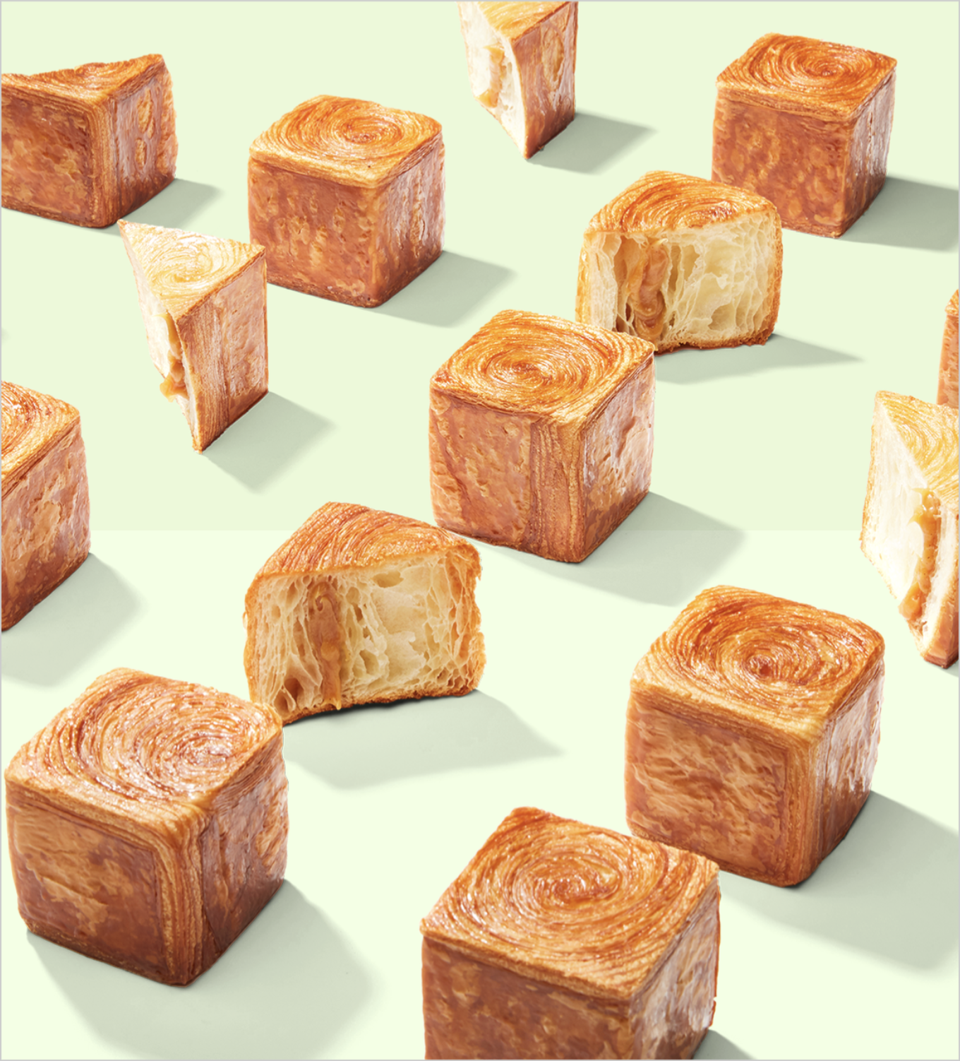 photo of cubed shaped flaky pastries by yasmin alishav