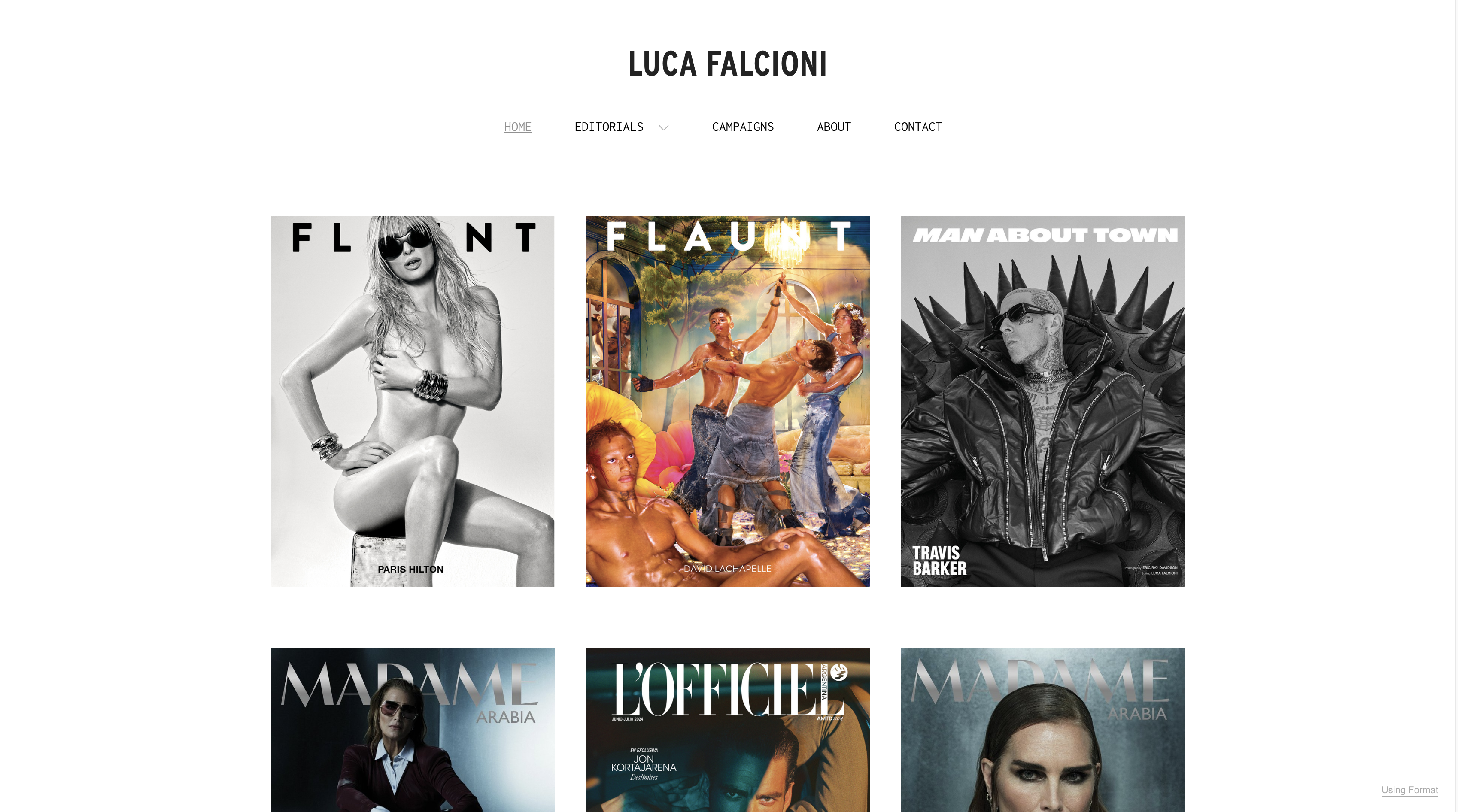 Luca Falconi model portfolio website