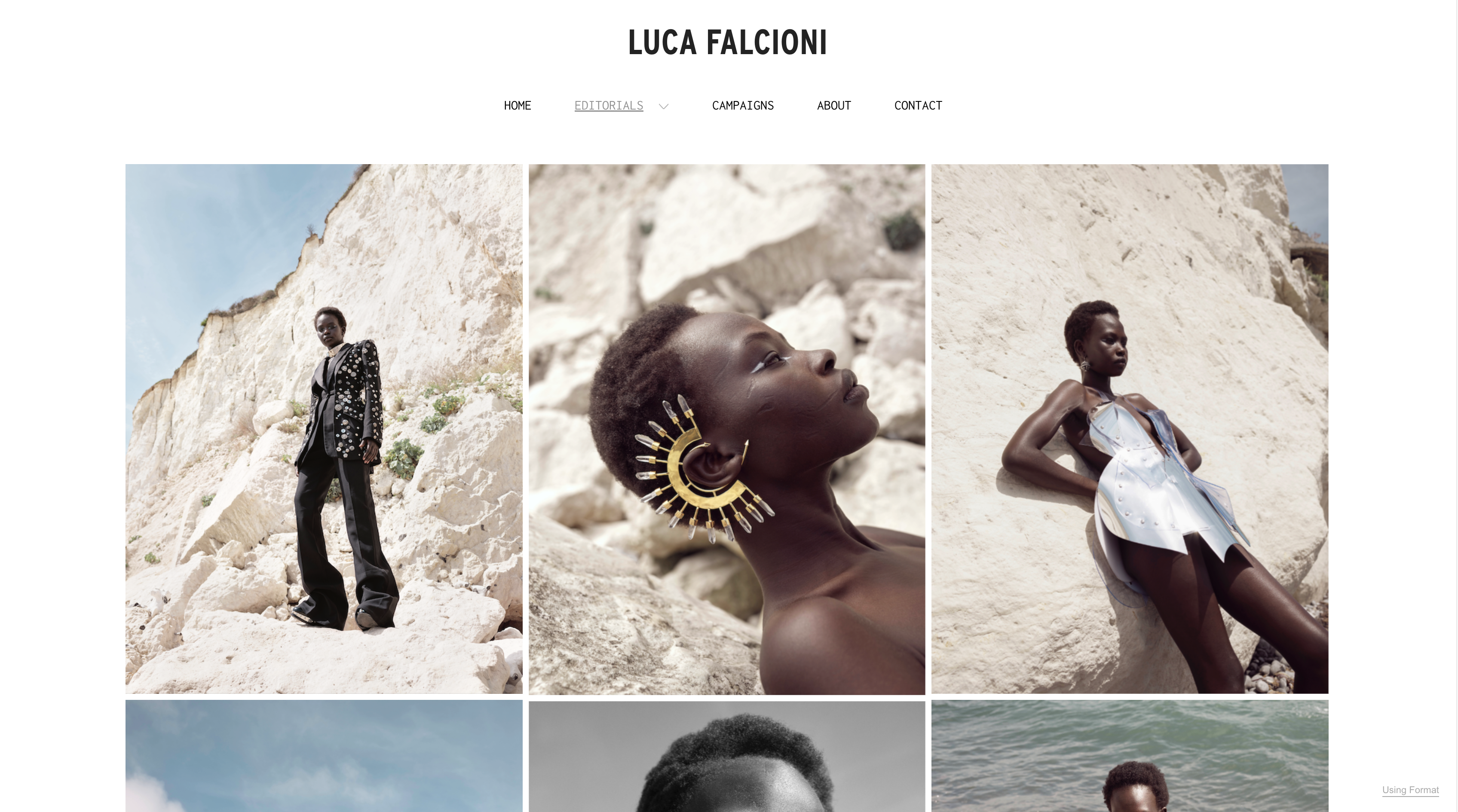 Sitio web de la cartera de modelos de Luca Falconi