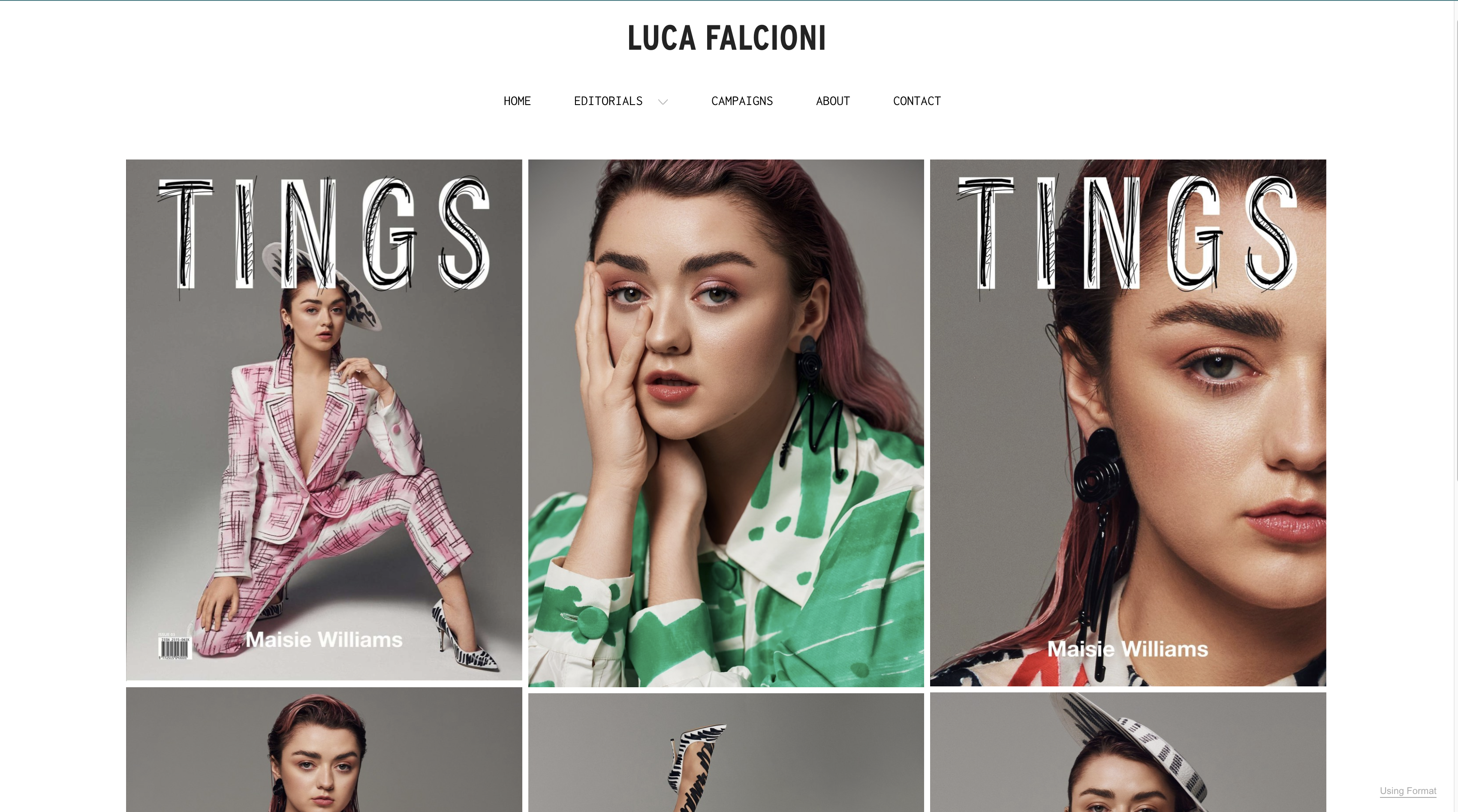 Sitio web de la cartera de modelos de Luca Falconi